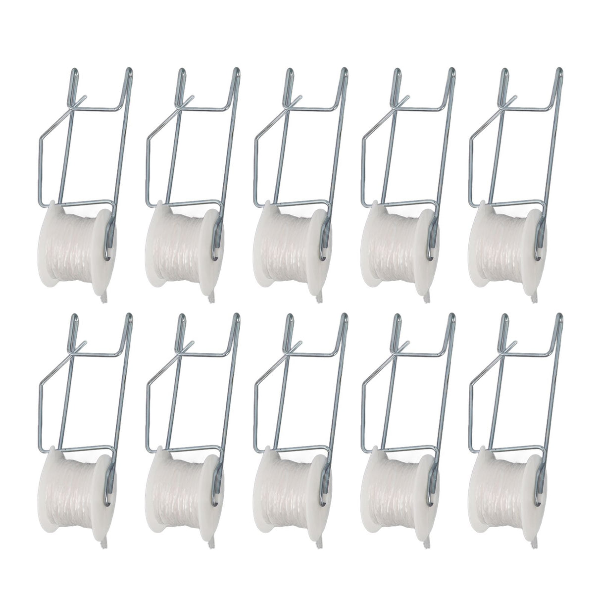 10pcs Tomato Roller Hooks Galvanized Steel Wire PP Heat Resistant Space Saving 15m Twine Vine Crop Trellis Roller Hooks for Cucumber Loofah Grapes