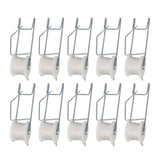 10pcs Tomato Roller Hooks Galvanized Steel Wire PP Heat Resistant Space Saving 15m Twine Vine Crop Trellis Roller Hooks for Cucumber Loofah Grapes