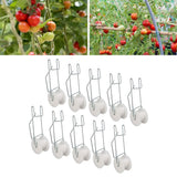 10pcs Tomato Roller Hooks Galvanized Steel Wire PP Heat Resistant Space Saving 15m Twine Vine Crop Trellis Roller Hooks for Cucumber Loofah Grapes