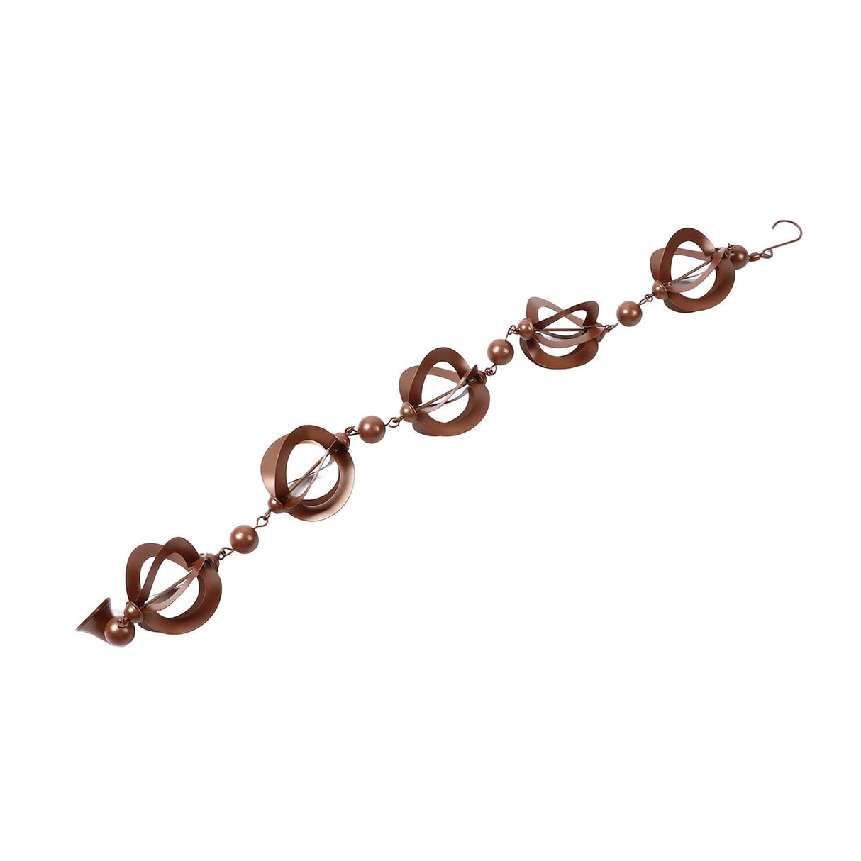 Hanging Rain Chain Metal Decorative Rotating Hollow Rain Chain for Garden Courtyard