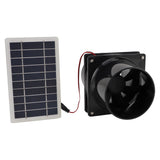 10W 12V Solar Powered Exhaust Fan for Round Pipe ABS Solar Panel Ventilation Fan Kit for Pet House Chicken Coop RV Greenhouse