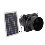 10W 12V Solar Powered Exhaust Fan for Round Pipe ABS Solar Panel Ventilation Fan Kit for Pet House Chicken Coop RV Greenhouse - Side View