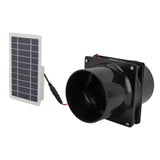 10W 12V Solar Powered Exhaust Fan for Round Pipe ABS Solar Panel Ventilation Fan Kit for Pet House Chicken Coop RV Greenhouse