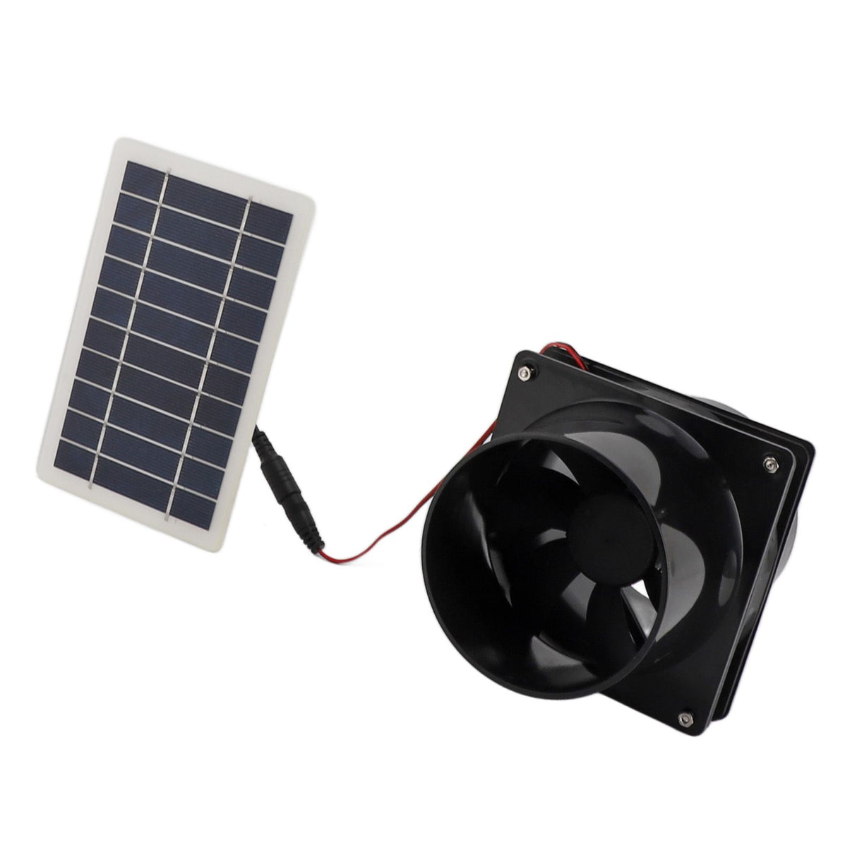 10W 12V Solar Powered Exhaust Fan for Round Pipe ABS Solar Panel Ventilation Fan Kit for Pet House Chicken Coop RV Greenhouse