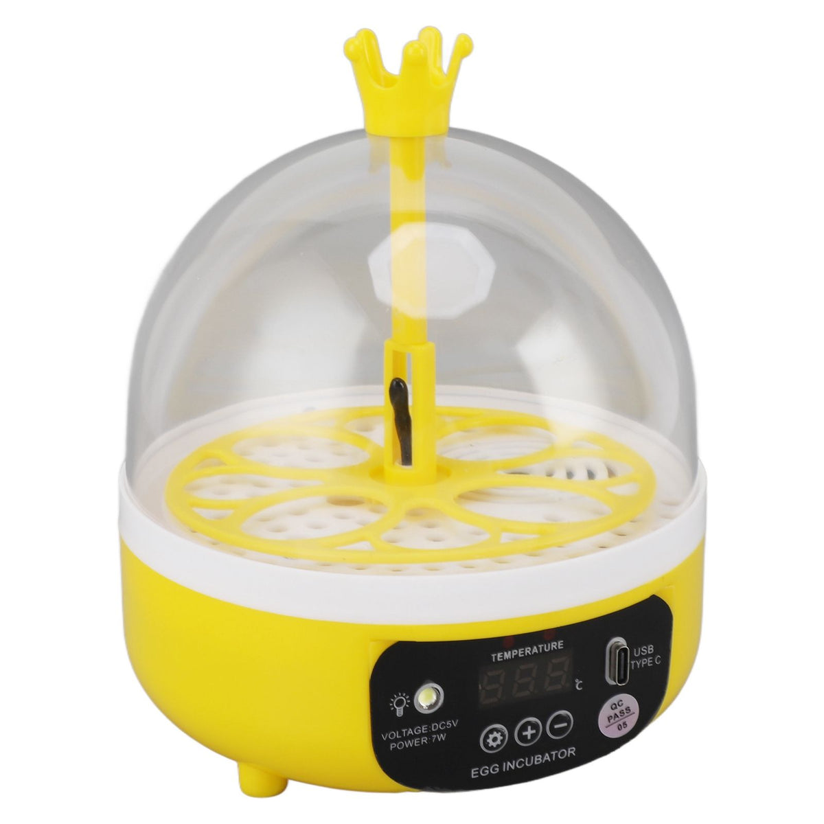 Mini Egg Incubator for Home Automatic Temperature Humidity Control 4 Eggs Candler Poultry Hatching Machine for Chickens Ducks Pigeons Manual Turning