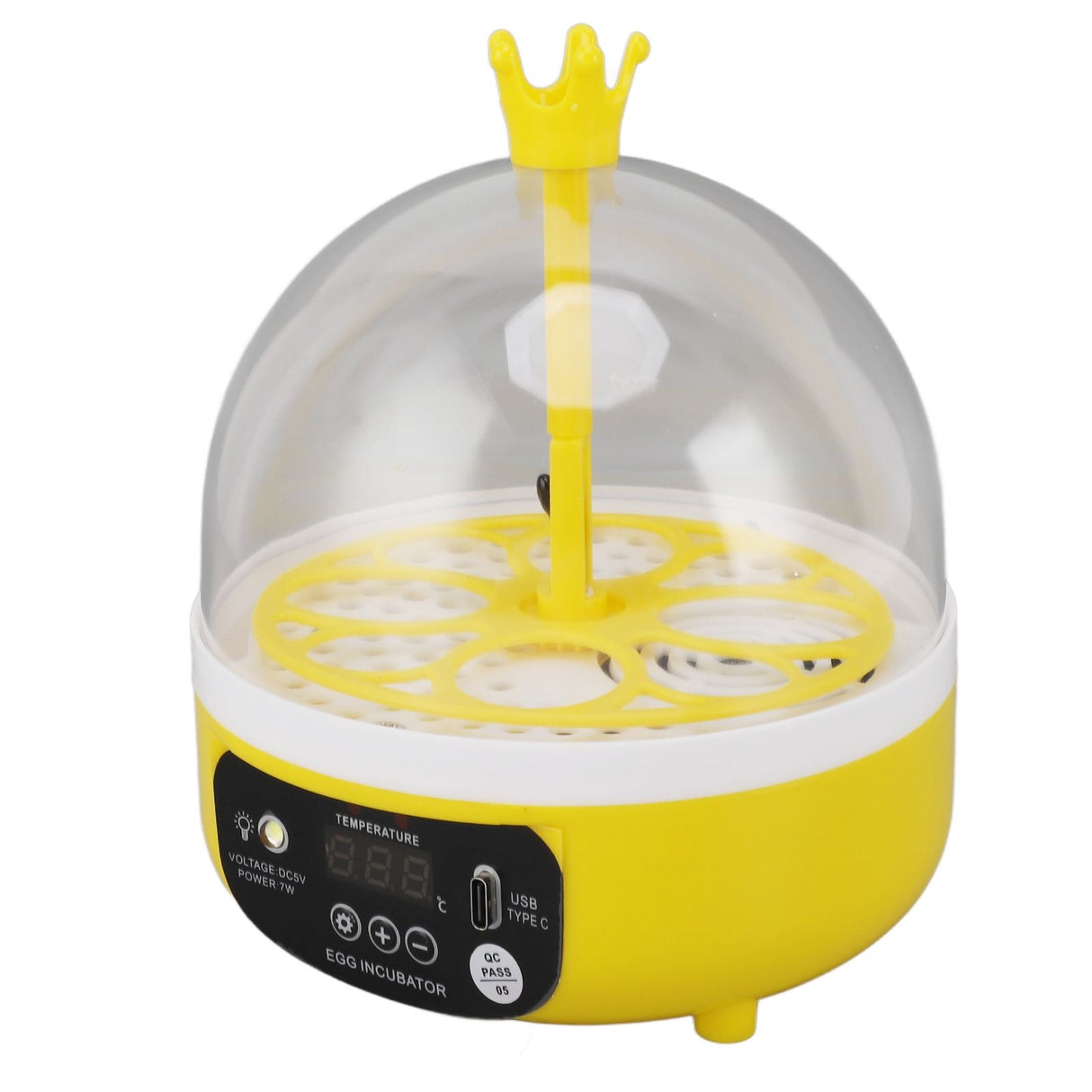 Mini Egg Incubator for Home Automatic Temperature Humidity Control 4 Eggs Candler Poultry Hatching Machine for Chickens Ducks Pigeons Manual Turning