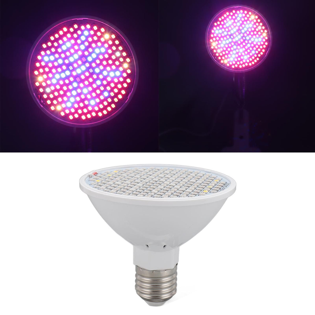 8W Indoor Plant Lamp Bulb 200 LED Heat Dissipation Full Spectrum Plant Grow Light Bulb for Home Greenhouse 110 to 220V