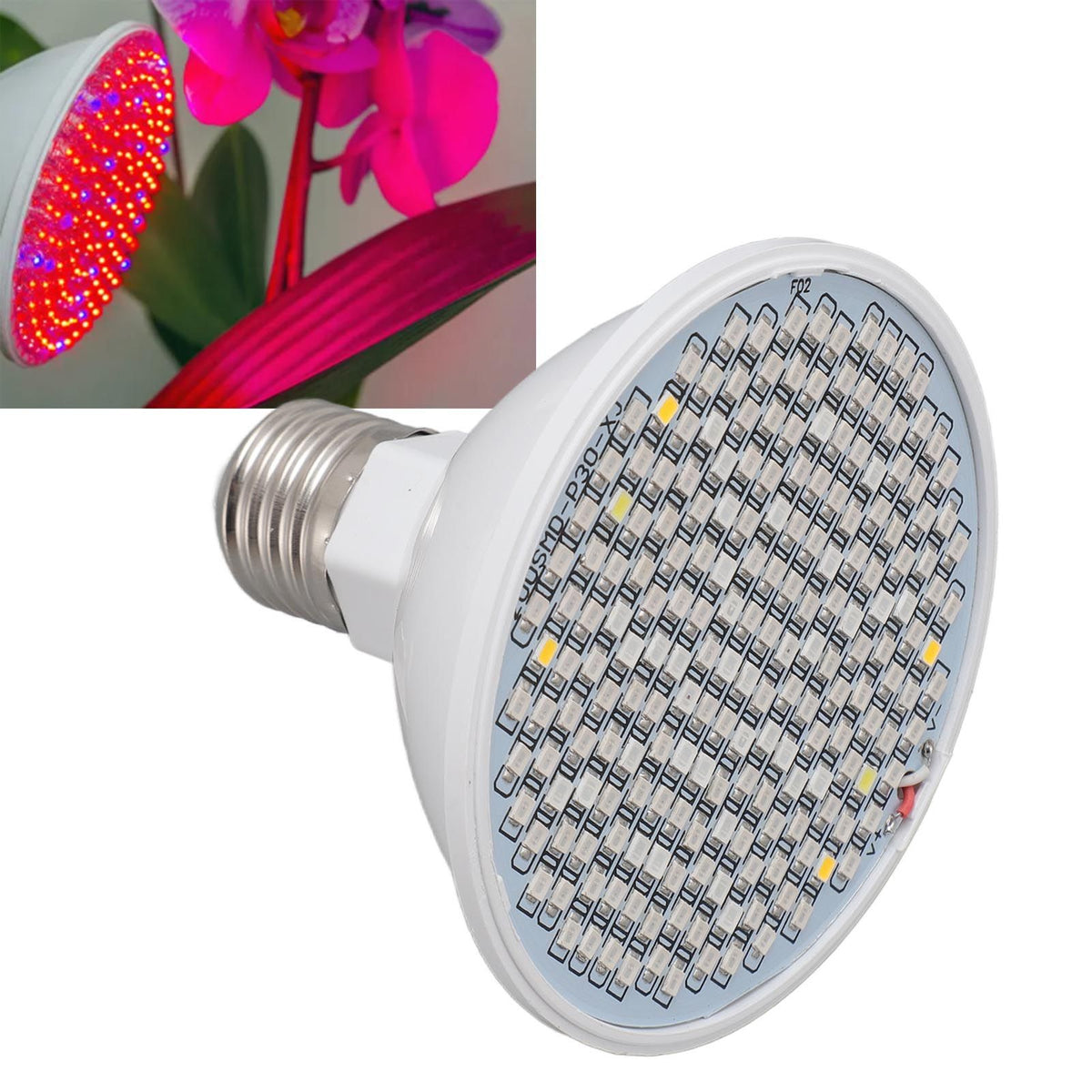 8W Indoor Plant Lamp Bulb 200 LED Heat Dissipation Full Spectrum Plant Grow Light Bulb for Home Greenhouse 110 to 220V