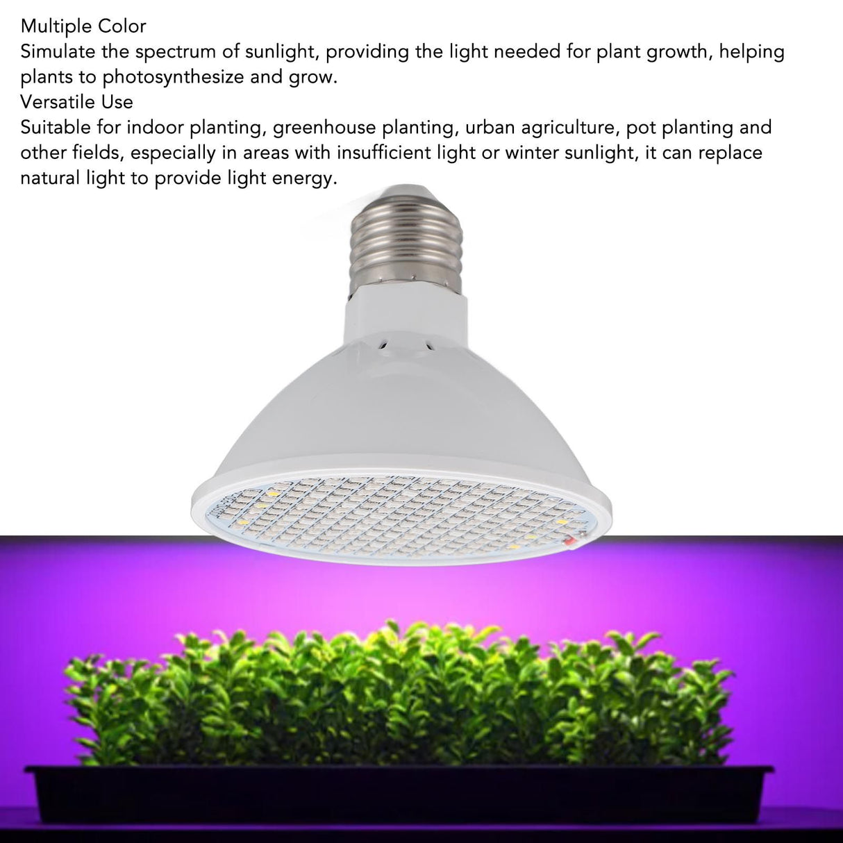 8W Indoor Plant Lamp Bulb 200 LED Heat Dissipation Full Spectrum Plant Grow Light Bulb for Home Greenhouse 110 to 220V