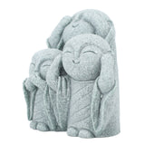 Mini Monk Buddha Statue Chinese Green Sandstone Cute Buddha Figurine 3 Little Monks Ornament for Fish Tank Aquarium Home Garden Decoration Style 3 - 45-Degree Angle