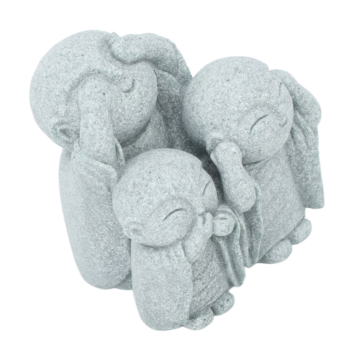 Mini Monk Buddha Statue Chinese Green Sandstone Cute Buddha Figurine 3 Little Monks Ornament for Fish Tank Aquarium Home Garden Decoration Style 3