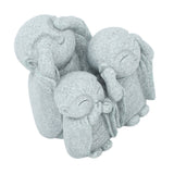 Mini Monk Buddha Statue Chinese Green Sandstone Cute Buddha Figurine 3 Little Monks Ornament for Fish Tank Aquarium Home Garden Decoration Style 3 - Low Angle