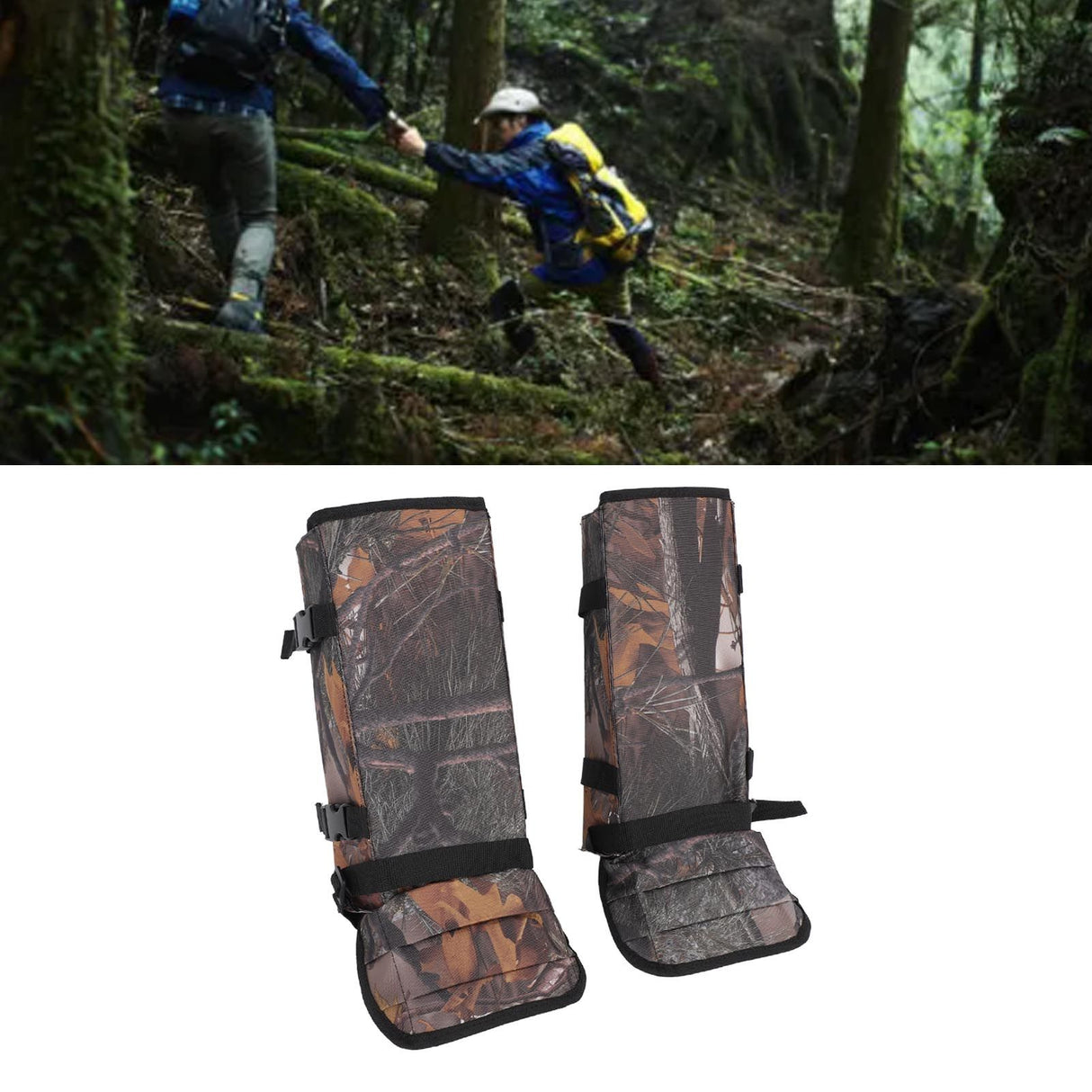 1 Pair Snake Gaiters Polyester Fiber Breathable Lightweight Snake Proof Leg Cover for Hiking Camping Mountaineering Leaf