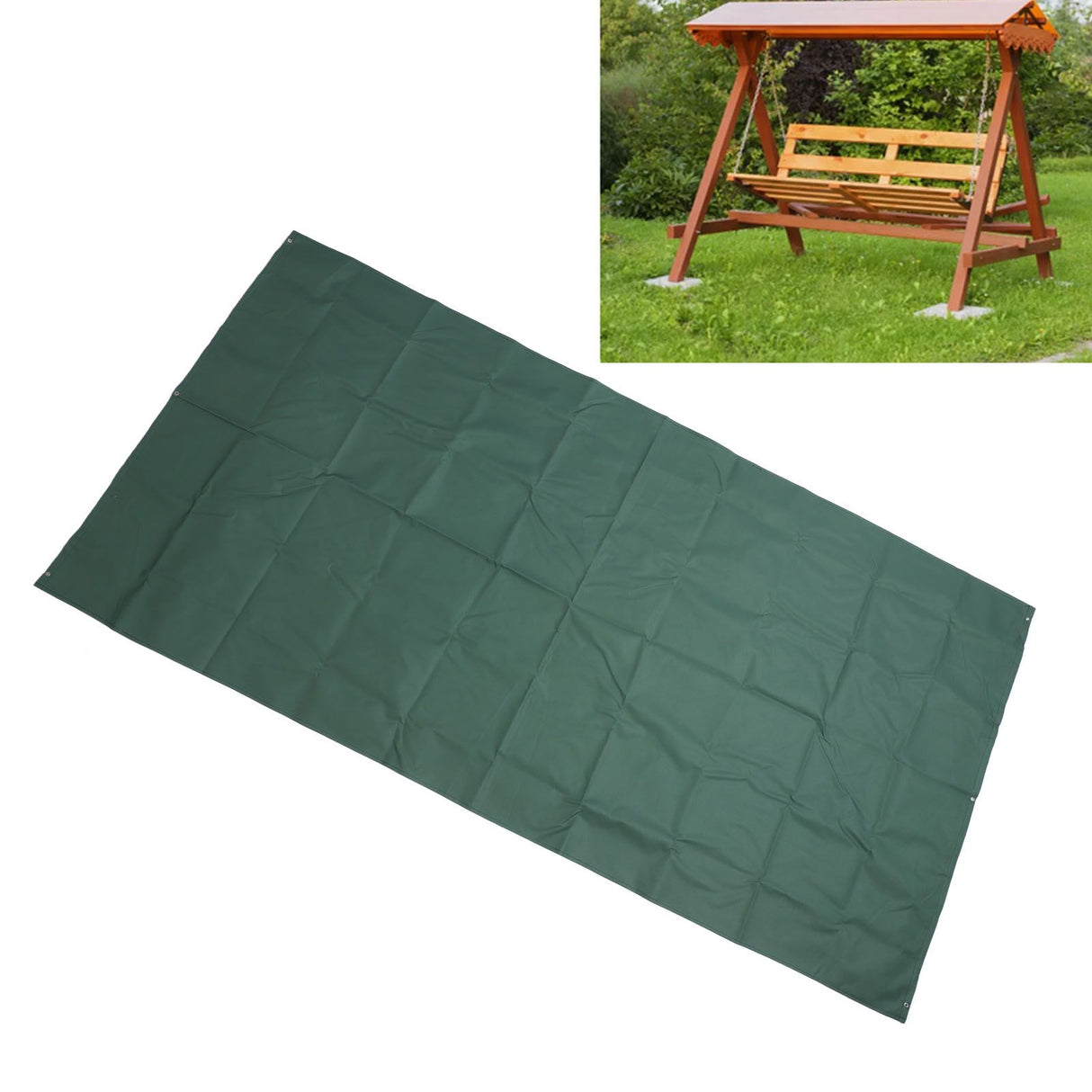 Outdoor Swingset Shade 600D Oxford Cloth Sunproof Waterproof Playground Replacement Canopy Swing Set Tarp Cover for Backyard Green