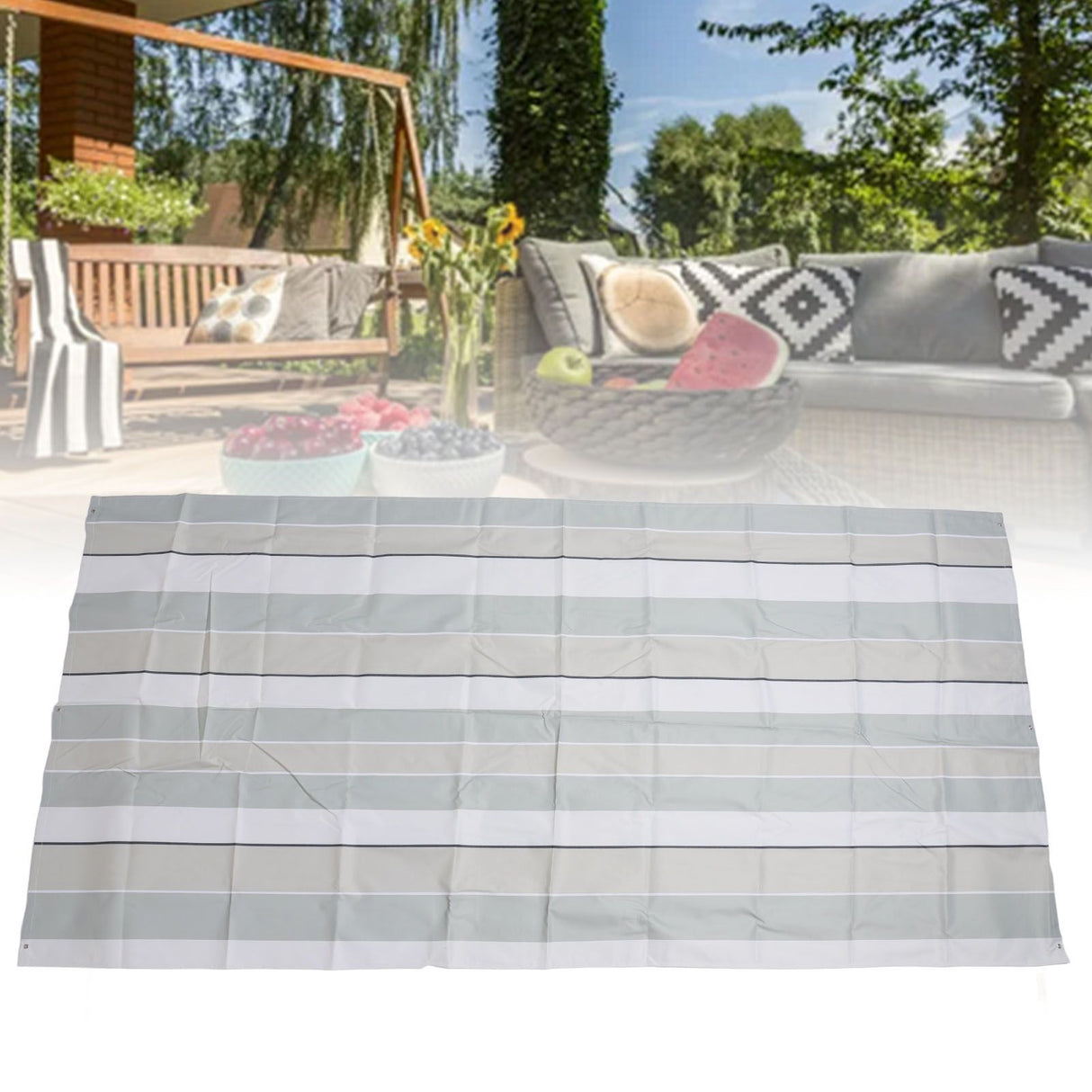 Outdoor Swingset Shade 600D Oxford Cloth Sunproof Waterproof Playground Replacement Canopy Swing Set Tarp Cover for Backyard Striped
