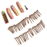 50 Sets Fence Wire Fasteners Carbon Steel Zinc Plated Rust Proof Wire Fencing Staples with Hex Socket Wrench for Repairing Fence - Front View