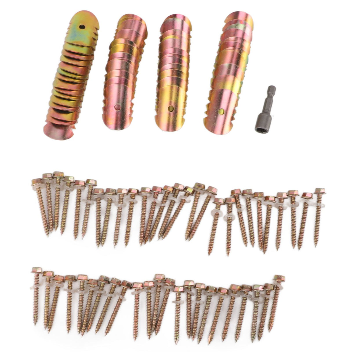 50 Sets Fence Wire Fasteners Carbon Steel Zinc Plated Rust Proof Wire Fencing Staples with Hex Socket Wrench for Repairing Fence