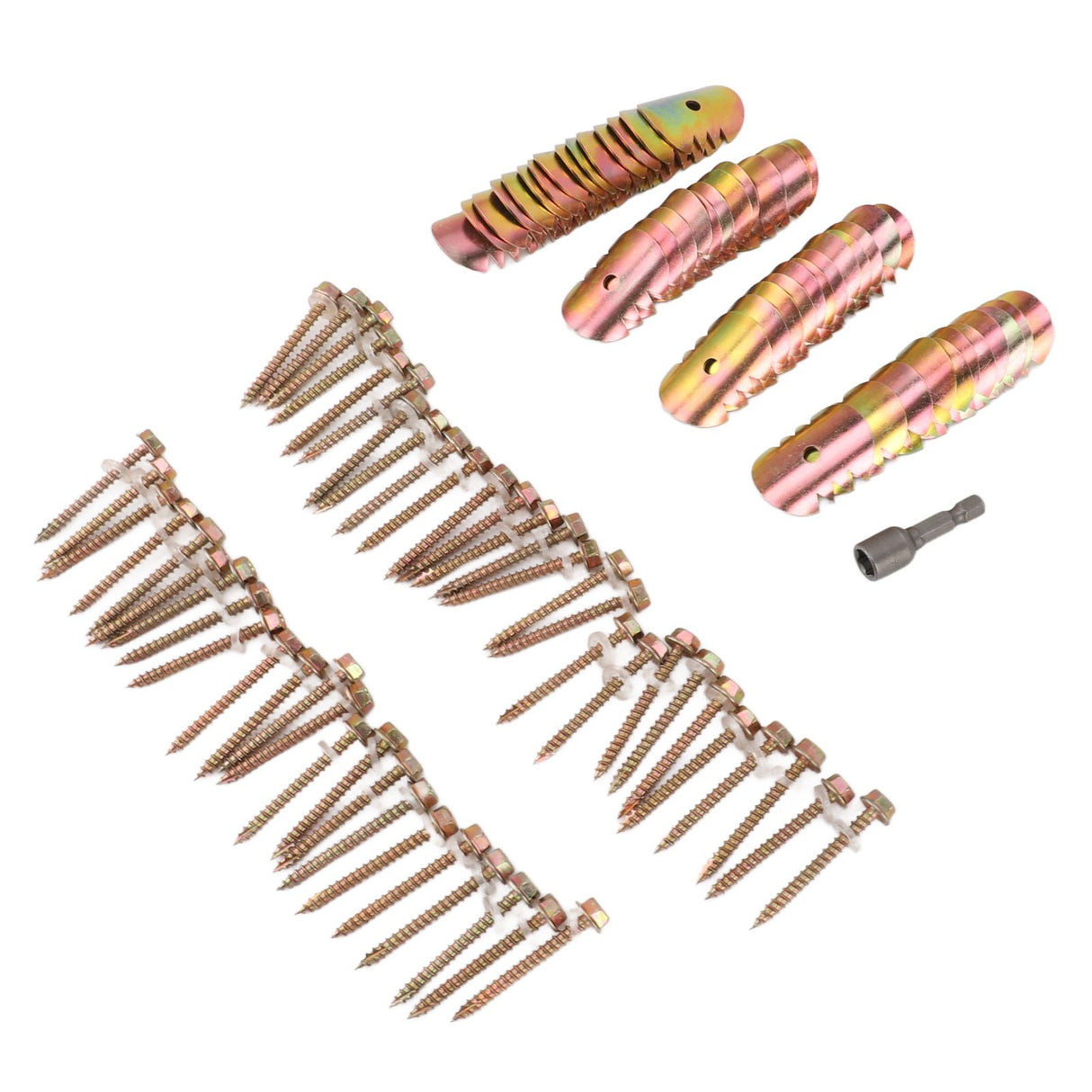 50 Sets Fence Wire Fasteners Carbon Steel Zinc Plated Rust Proof Wire Fencing Staples with Hex Socket Wrench for Repairing Fence