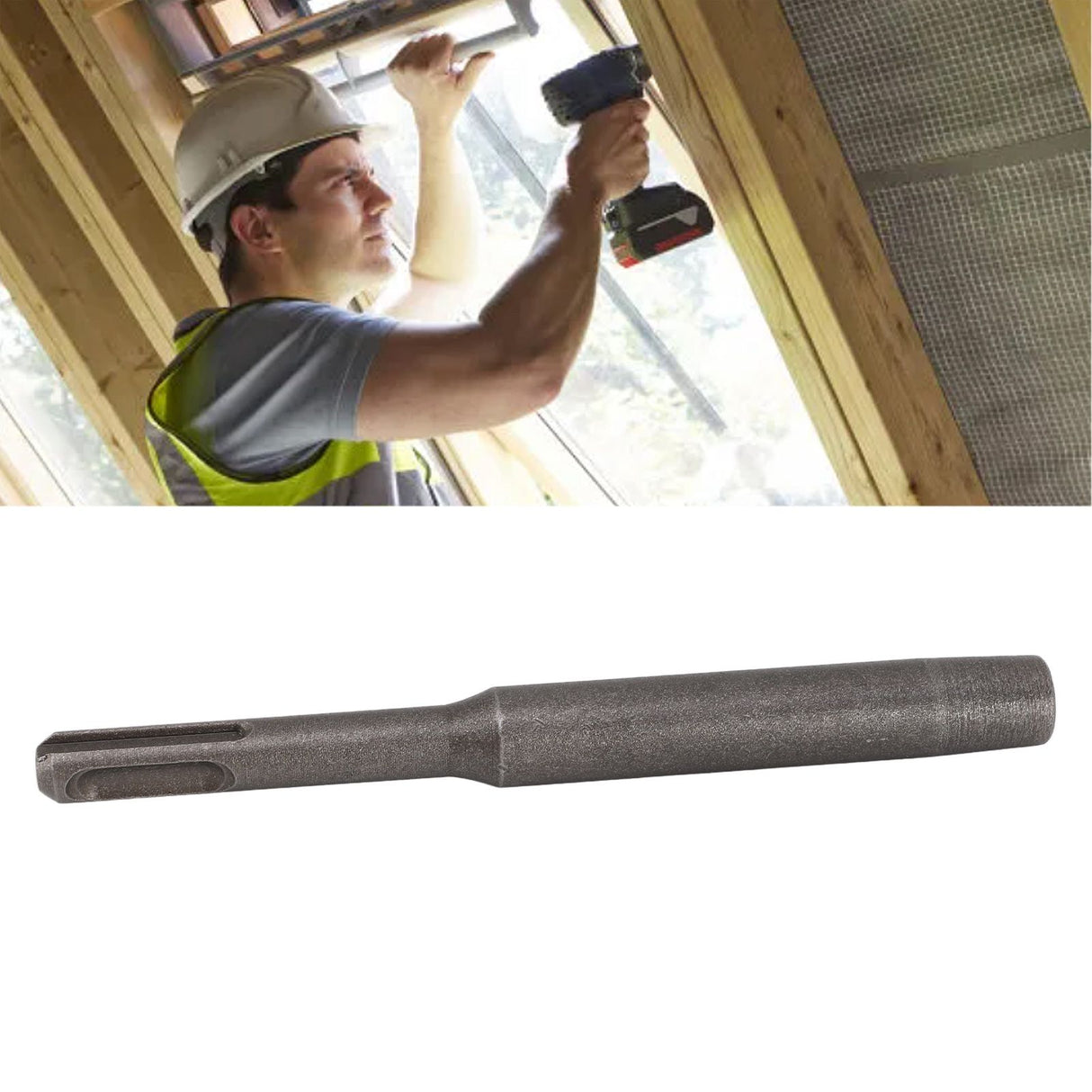 Ground Rod Driver Round Handle Heavy Duty Driving Ground Rod Drills Driver Bit for 5/8inch 3/4inch Ground Rods 8mm / 0.3in