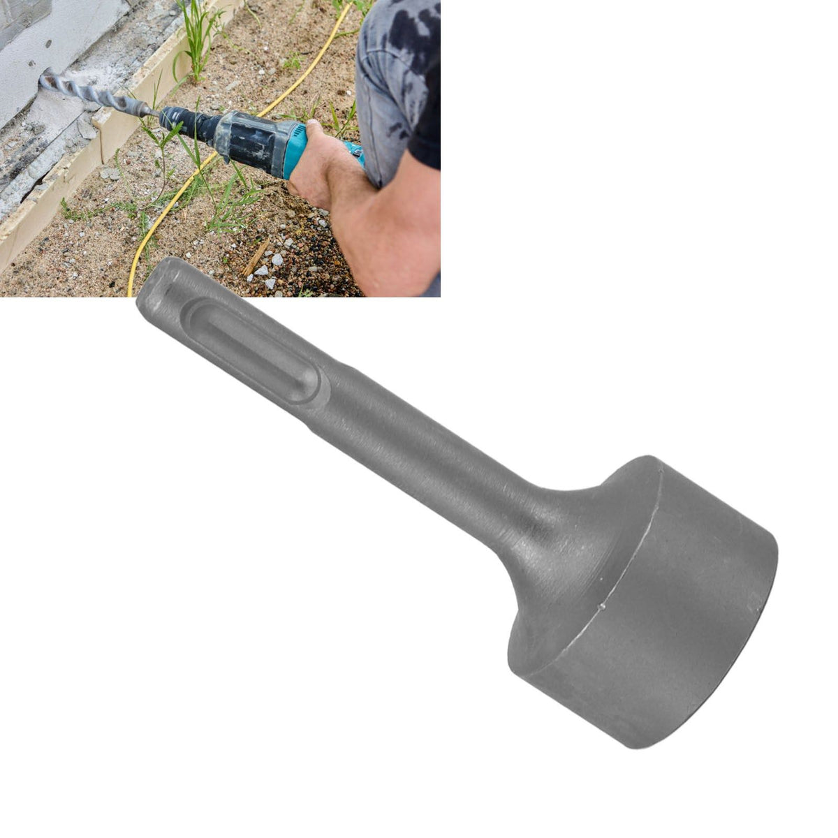 Ground Rod Driver Bits Socket Steel Easy Install Sturdy Light Weight Drill Tools for SDS Plus Hammer Drill 21mm