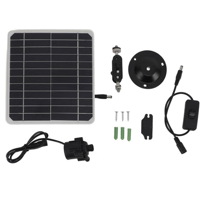 50W Solar Powered Water Pump Solar Panel Kit 24 Hour Operation Solar Panel Water Fountain Pump Kit with Switch Adjustment for Bird Bathing Fish Tanks