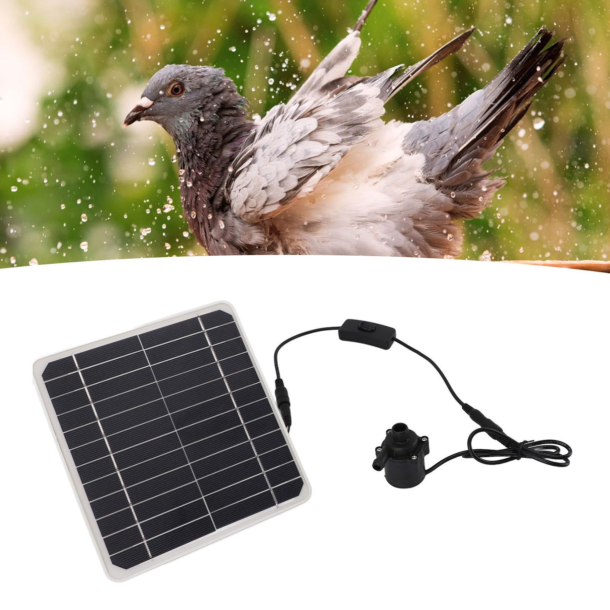 50W Solar Powered Water Pump Solar Panel Kit 24 Hour Operation Solar Panel Water Fountain Pump Kit with Switch Adjustment for Bird Bathing Fish Tanks