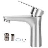 Stainless Steel Hot Cold Faucet Mixer Water Tap Sink Faucet with Single Handle for Bathroom Use