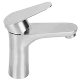 Stainless Steel Hot Cold Faucet Mixer Water Tap Sink Faucet with Single Handle for Bathroom Use - Front View