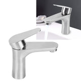 Stainless Steel Hot Cold Faucet Mixer Water Tap Sink Faucet with Single Handle for Bathroom Use - Extra Image