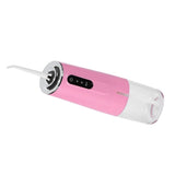 3 Mode Oral Irrigator Portable Teeth Flusher USB Charging Water Flosser 240ML 4 Jets Waterproof Dental CleanerPink - Low Angle