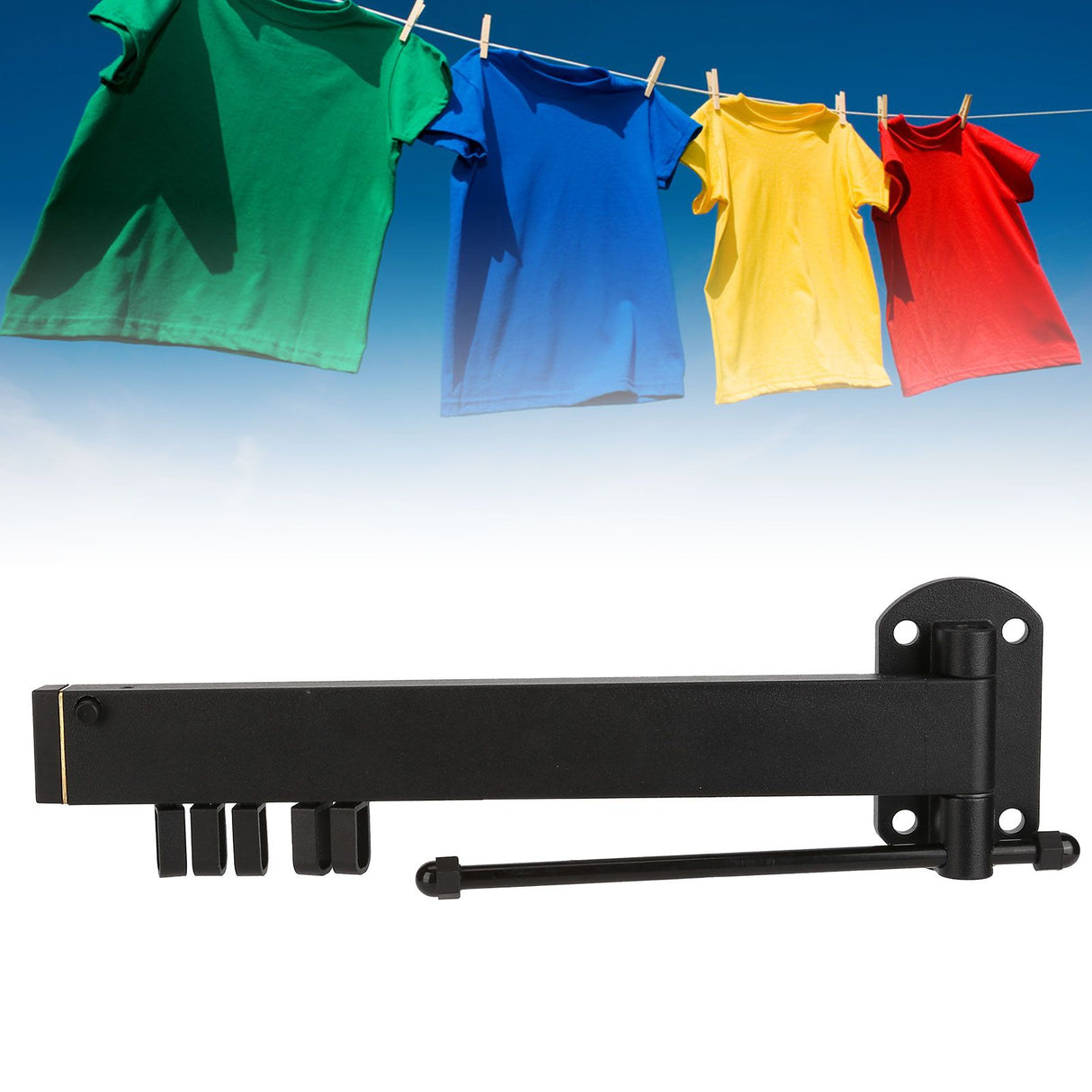 Drying Rack Foldable Retractable 90kg Load‑Bearing Laundry Rack for Balcony Bathroom Bedroom