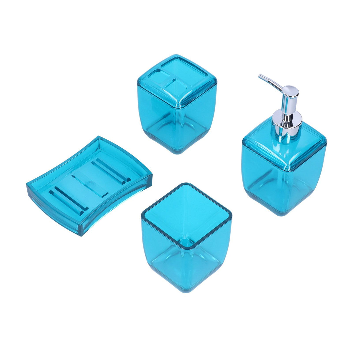 4PCS Bathroom Set Soap Dispenser Toothbrush Holder Wash Cup Soap Dish Bathroom Supplies