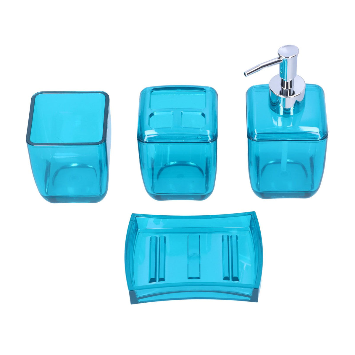 4PCS Bathroom Set Soap Dispenser Toothbrush Holder Wash Cup Soap Dish Bathroom Supplies