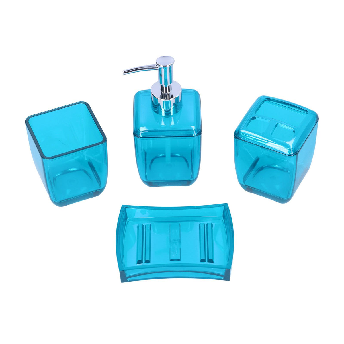 4PCS Bathroom Set Soap Dispenser Toothbrush Holder Wash Cup Soap Dish Bathroom Supplies