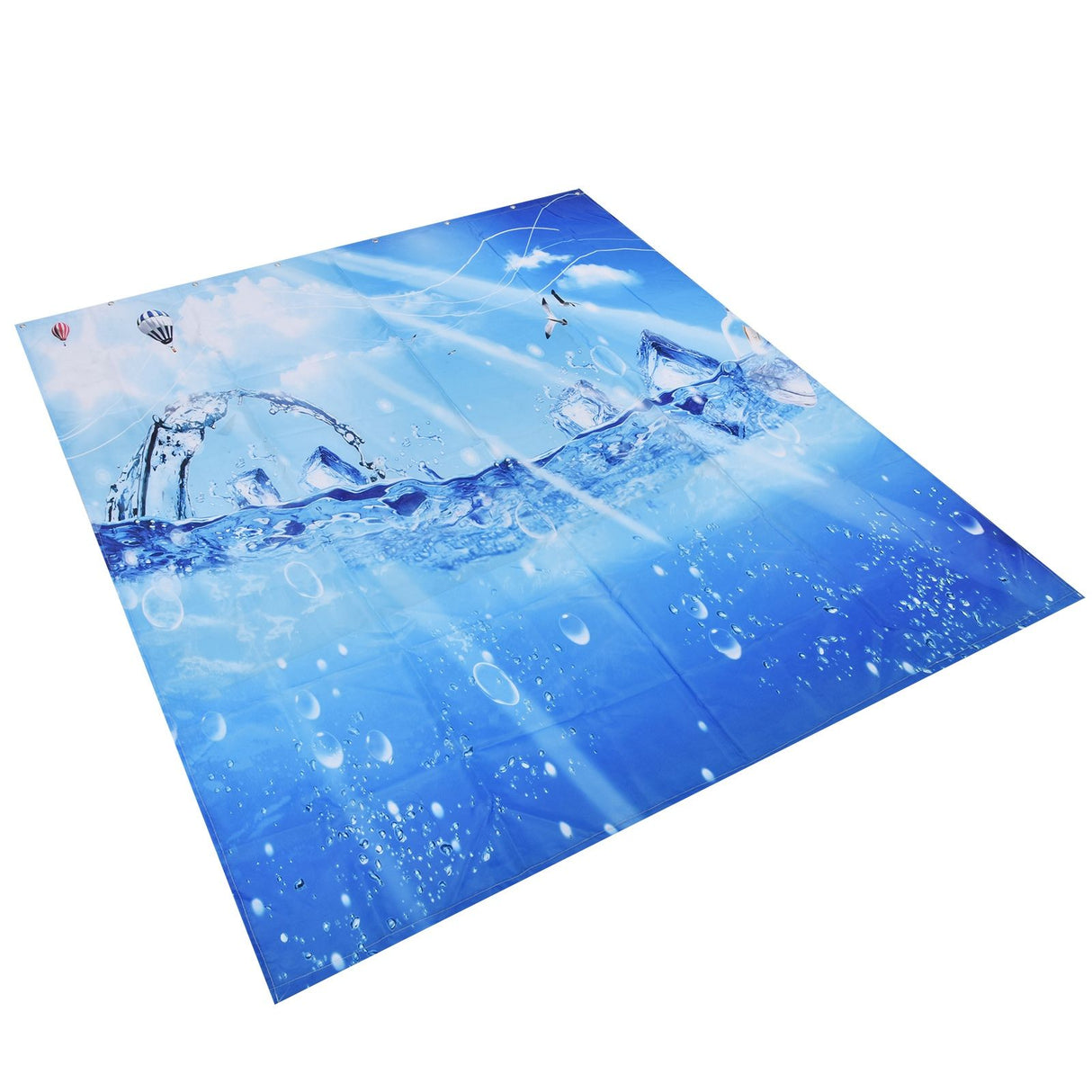 Shower Curtain Polyester Fiber Waterproof Colorful Printing with 12pcs Hook for Home Bathroom180x180cm