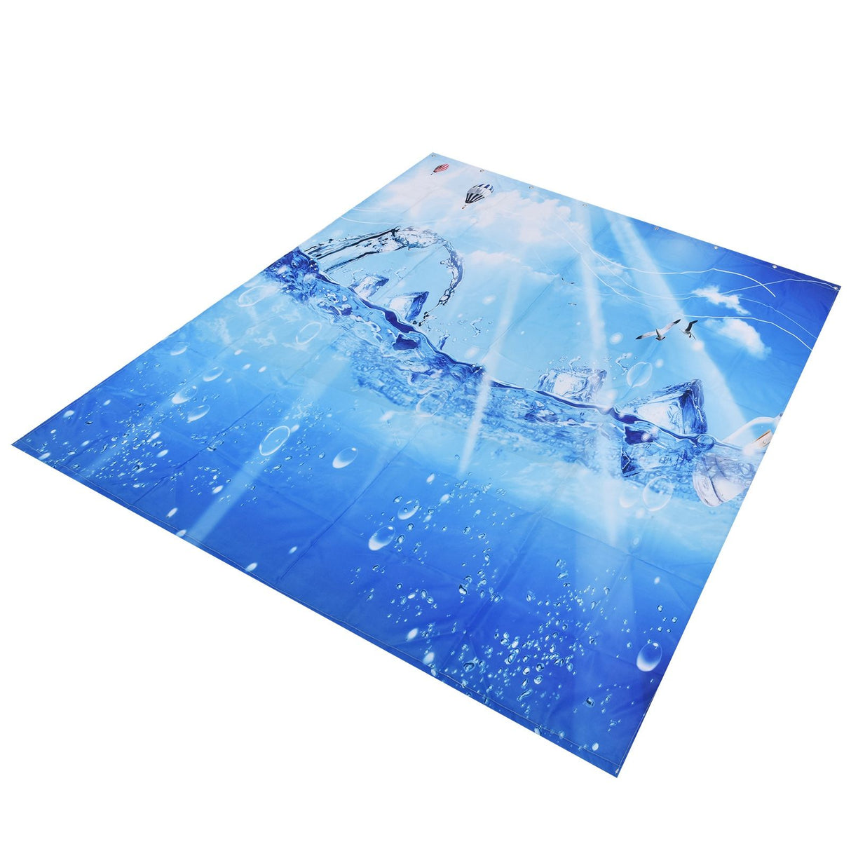 Shower Curtain Polyester Fiber Waterproof Colorful Printing with 12pcs Hook for Home Bathroom180x180cm