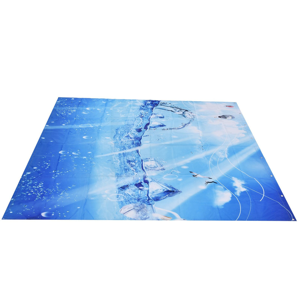 Shower Curtain Polyester Fiber Waterproof Colorful Printing with 12pcs Hook for Home Bathroom180x180cm