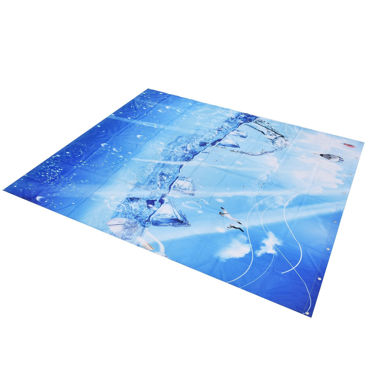 Shower Curtain Polyester Fiber Waterproof Colorful Printing with 12pcs Hook for Home Bathroom180x180cm
