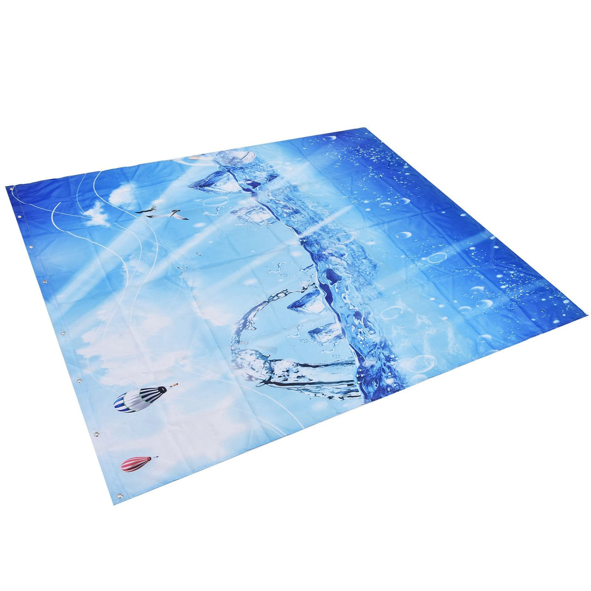 Shower Curtain Polyester Fiber Waterproof Colorful Printing with 12pcs Hook for Home Bathroom180x180cm