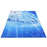 Shower Curtain Polyester Fiber Waterproof Colorful Printing with 12pcs Hook for Home Bathroom180x 200cm - Top-Down View