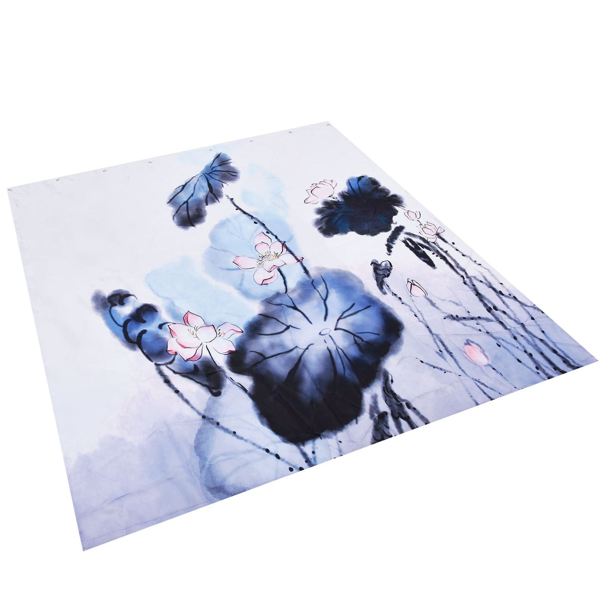 Blackout Curtain Waterproof Flower Printing Shower Curtain with Hooks for Bathroom Bedroom Living Room Study180x200cm