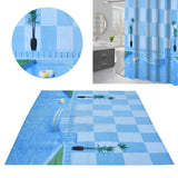 Waterproof Shower Curtain Shower Curtain for Bathroom Curtain Decoration for Summer Cool Pool59.1x70.9in - Extra Image