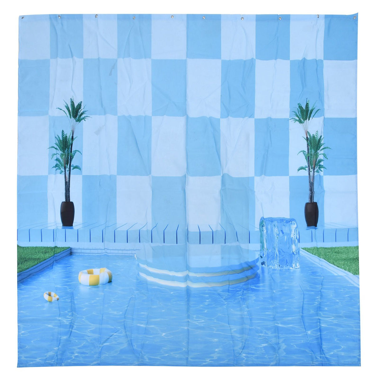 Waterproof Shower Curtain Shower Curtain for Bathroom Curtain Decoration for Summer Cool Pool70.9x70.9in