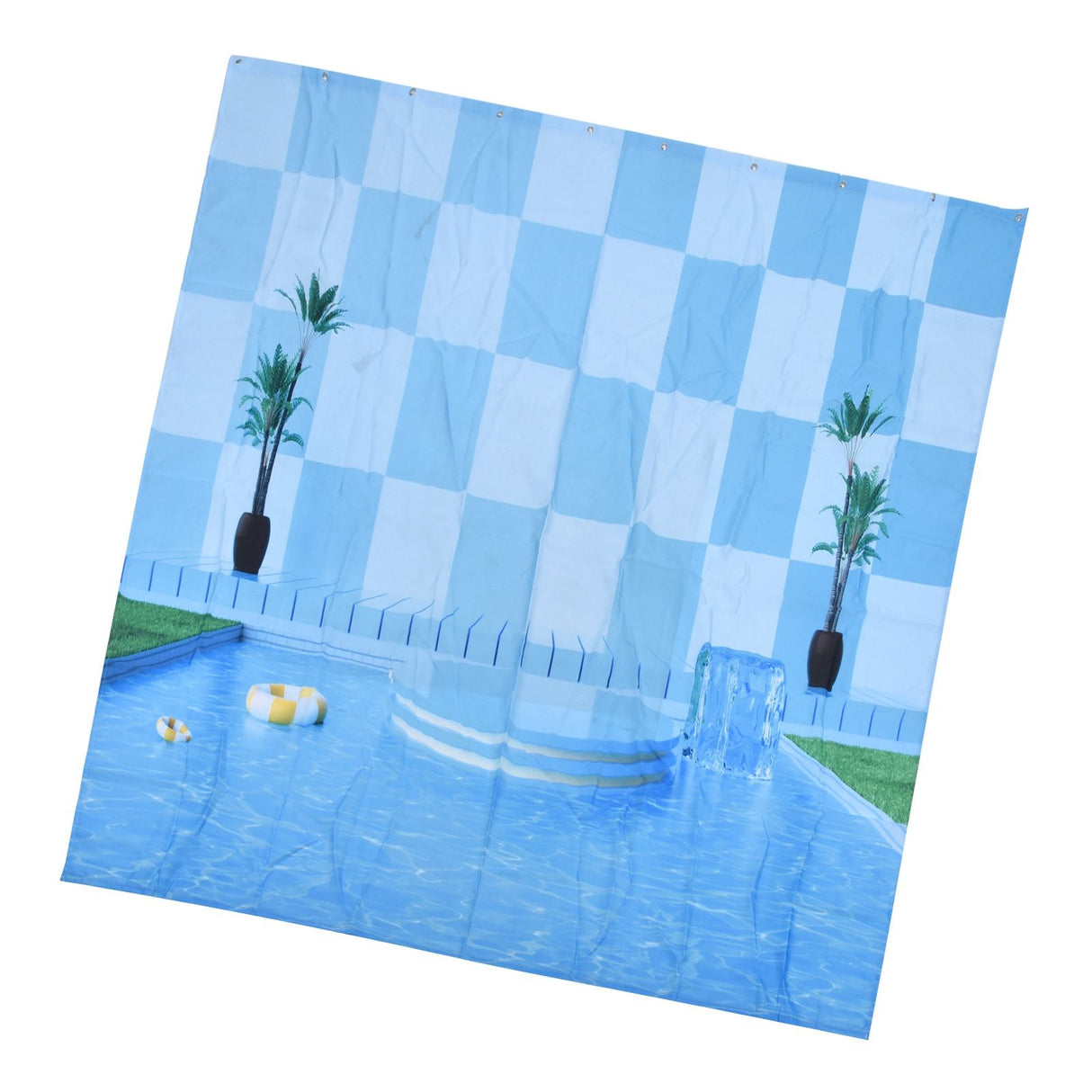 Waterproof Shower Curtain Shower Curtain for Bathroom Curtain Decoration for Summer Cool Pool70.9x70.9in
