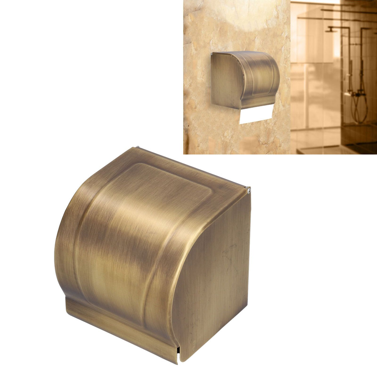Paper Towel Dispenser Copper Antique Wall Mount Waterproof Paper Tissue Box Rack for Home Bathroom Toilet