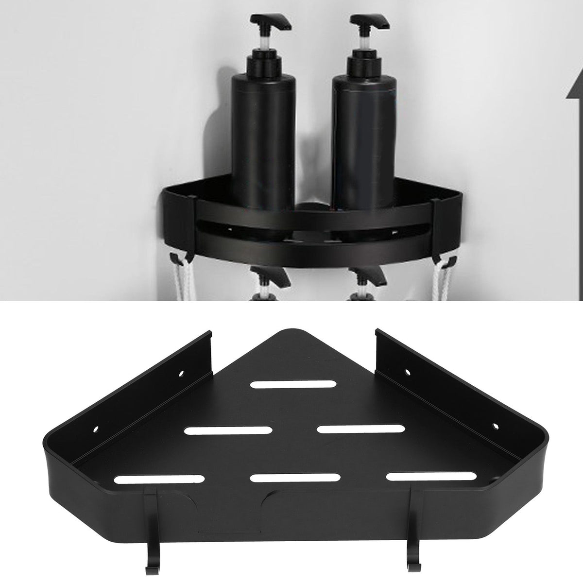 Shower Corner Shelf Aluminum Triangle Single Layer Storage Rack for Bathroom Hotel Toilet