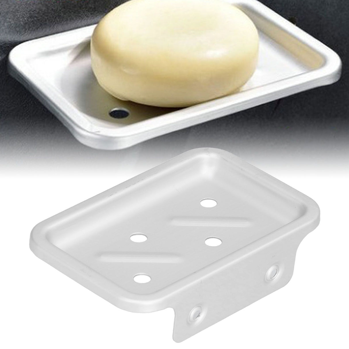 Soap Holder Aluminum Wall Mounted Kitchen Sponge Tray Shower Shelf Drain Storage Rack for Toilet Dorm Bathroom