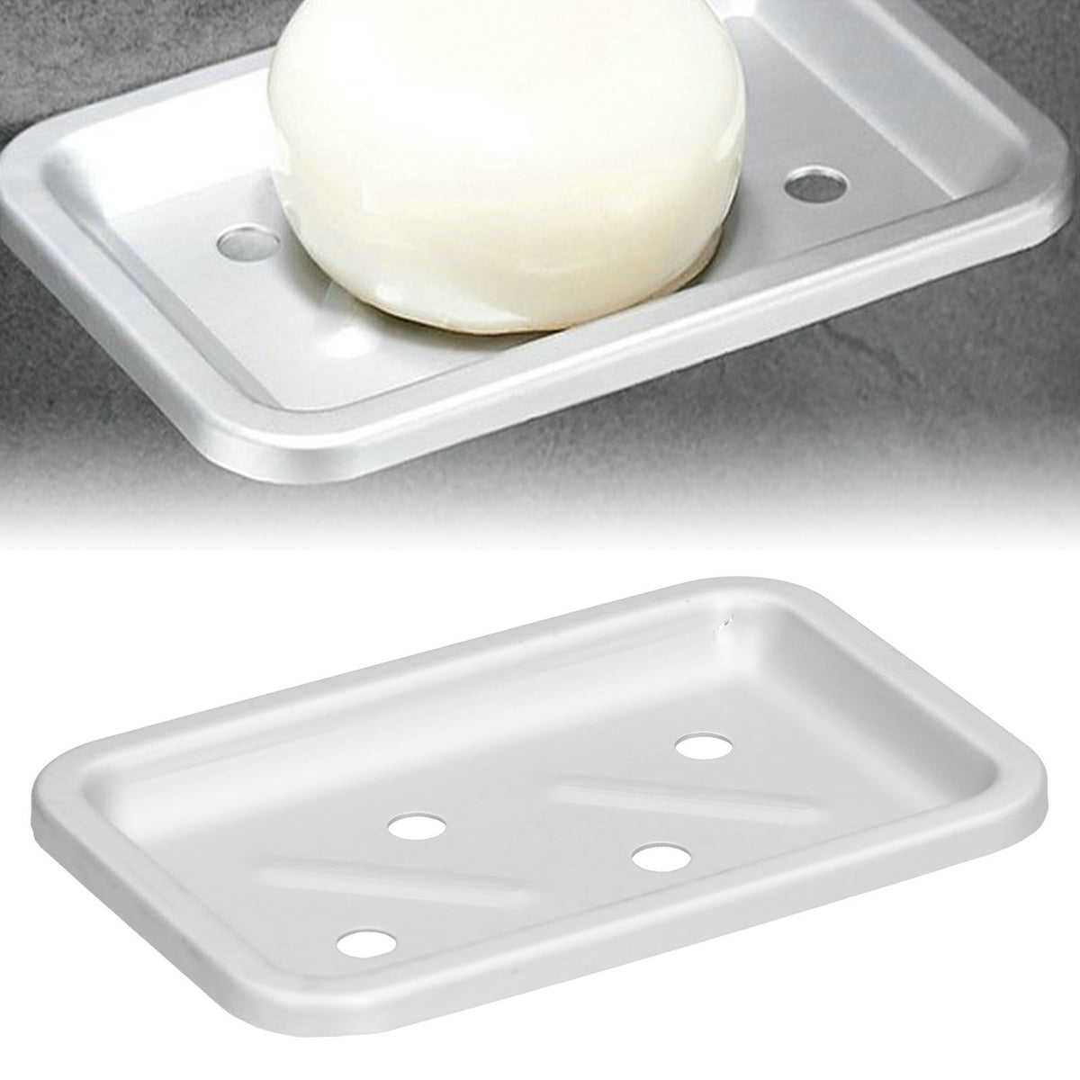 Soap Holder Aluminum Wall Mounted Kitchen Sponge Tray Shower Shelf Drain Storage Rack for Toilet Dorm Bathroom