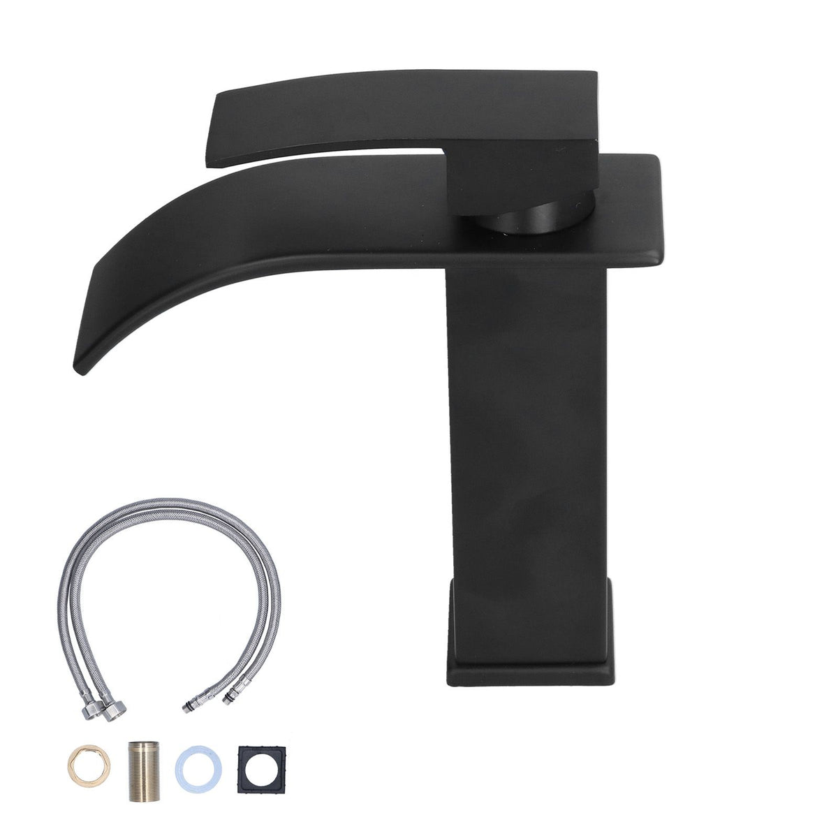 G1/2 Mixer Water Tap Basin Sink Faucet with Long Handle for Bathroom Hotel Homestay Black