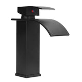 G1/2 Mixer Water Tap Basin Sink Faucet with Long Handle for Bathroom Hotel Homestay Black - Side View